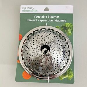 Culinary Elements Stainless Steel Collapsible Vegetable Steamer Basket 9" NEW